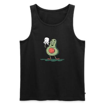 Feu de camp pour enfants Guimauve Mignon Smore Avocat - Débardeur bio Premium Homme - noir - Devant - AI Model Male 178 light (178cm)