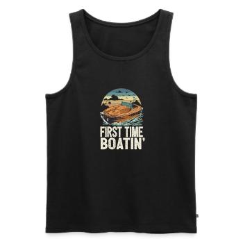 First Time Boatin' Lake Life New Boat Owner - Männer Premium Bio Tank Top - Schwarz - Vorne - Michal (187cm)