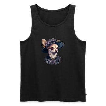 Chihuahua - Englische Dame Frauen Kleid Hund - Männer Premium Bio Tank Top - Schwarz - Vorne - Michal (187cm)