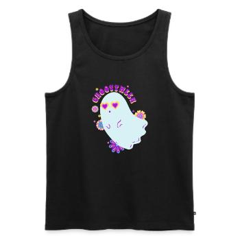 groovy gosh - Men's Premium Organic Tank Top - black - Front - Michal (187cm)
