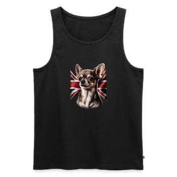Chihuahua - Großbritannien England Flagge Farben - Männer Premium Bio Tank Top - Schwarz - Vorne - Michal (187cm)