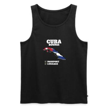Cuba Bound Country Travel Cuban Flag Vacation - Men's Premium Organic Tank Top - black - Front - Michal (187cm)