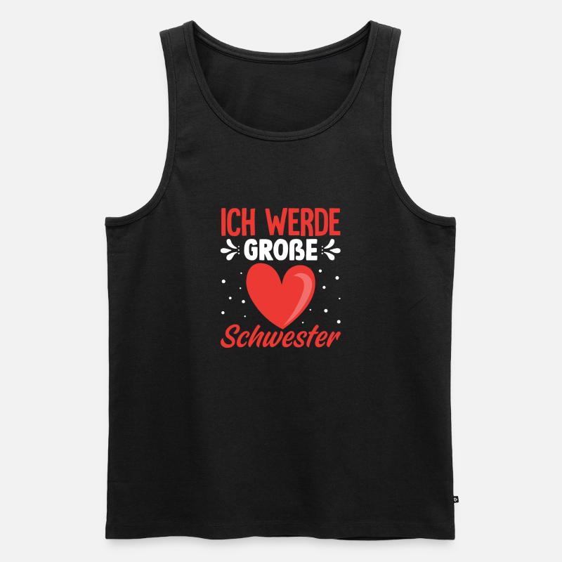 Ich werde große Schwester Kleinkind - Männer Premium Bio Tank Top - Schwarz