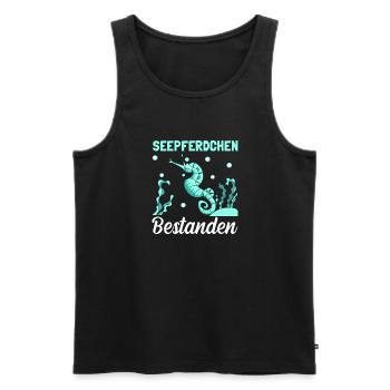 Schwimmen Seepferdchen Schwimmkurs - Männer Premium Bio Tank Top - Schwarz - Vorne - Michal (187cm)