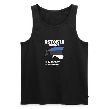 Estonia Bound Country Travel Estonian Flag - Männer Premium Bio Tank Top - Schwarz - Vorne - AI Model Male 178 light (178cm)