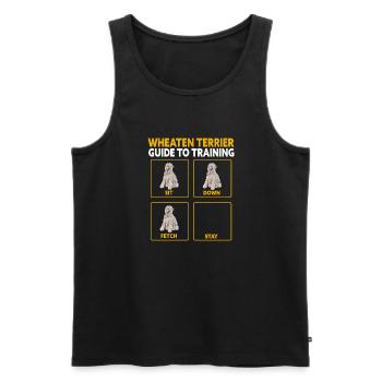Irish Soft Coated Wheaten Terrier - Männer Premium Bio Tank Top - Schwarz - Vorne - Michal (187cm)