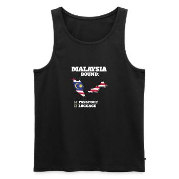 Voyage à destination de la Malaisie Drapeau malaisien - Débardeur bio Premium Homme - noir - Devant - AI Model Male 178 light (178cm)