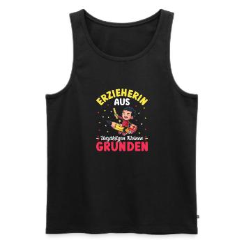 Erzieherin Abschiedsgeschenk Kita - Männer Premium Bio Tank Top - Schwarz - Vorne - Michal (187cm)