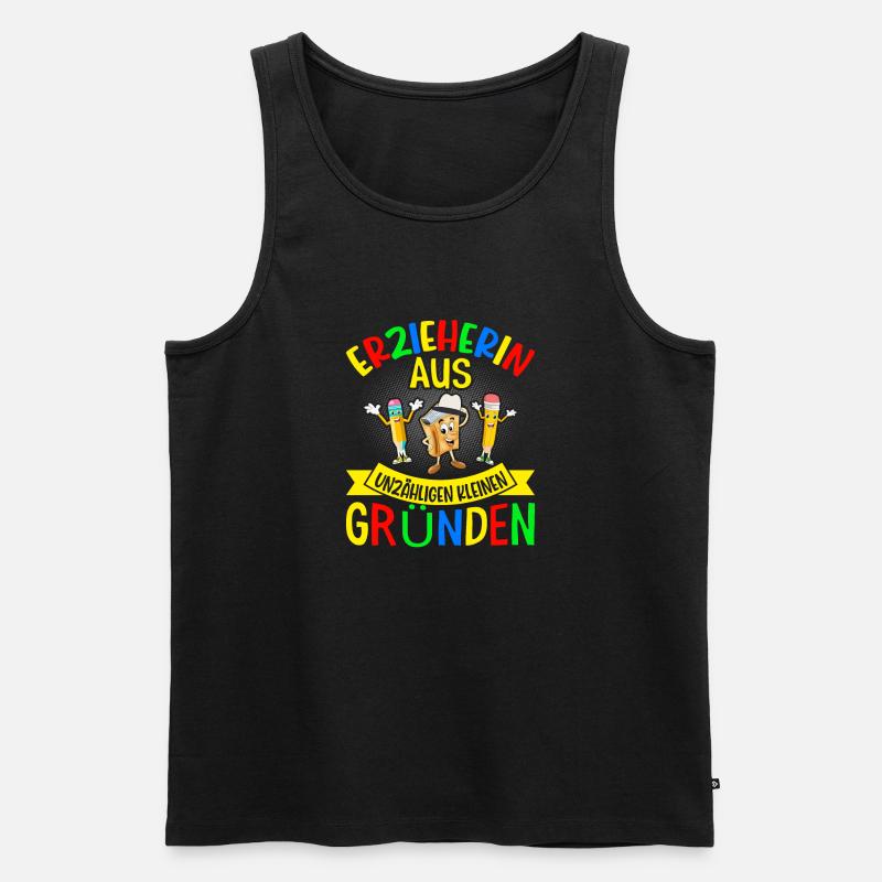 Erzieherin Abschiedsgeschenkidee - Männer Premium Bio Tank Top - Schwarz