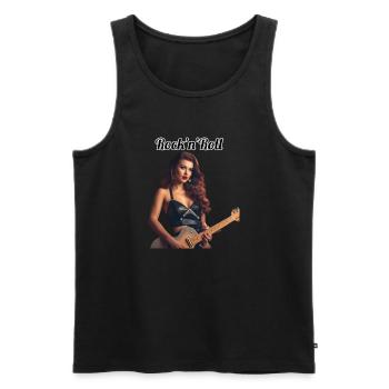Pinup - Männer Premium Bio Tank Top - Schwarz - Vorne - AI Model Male 178 light (178cm)