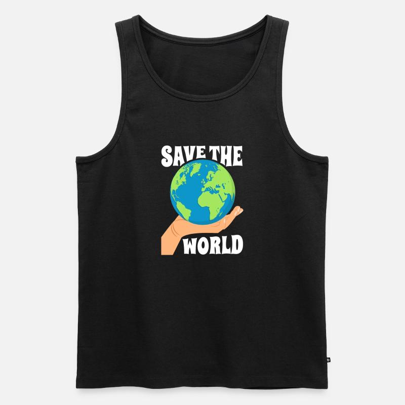 Save the World Umweltschutz - Männer Premium Bio Tank Top - Schwarz