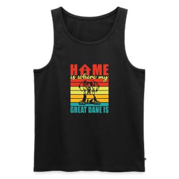 Great Dane Gifts - Männer Premium Bio Tank Top - Schwarz - Vorne - Michal (187cm)