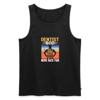 Dentiste Bod comme un papa Bod Drôle de dentisterie - Débardeur bio Premium Homme - noir - Devant - AI Model Male 178 light (178cm)