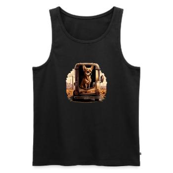 Chihuahua | Trucker LKW-Fahrer Vater Männer Auto - Männer Premium Bio Tank Top - Schwarz - Vorne - Michal (187cm)