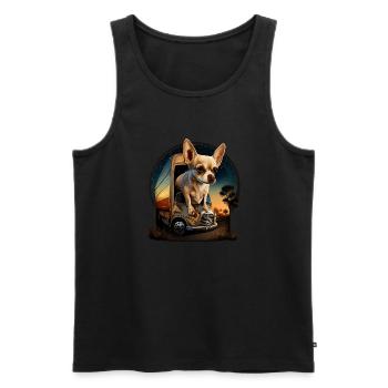 Chihuahua | Trucker LKW-Fahrer Vater Männer Auto - Männer Premium Bio Tank Top - Schwarz - Vorne - Michal (187cm)