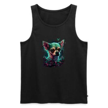 Chihuahua | Zombie Dog Undead Scary Halloween - Men's Premium Organic Tank Top - black - Front - Michal (187cm)