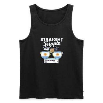 Straight Trippin' Argentina Vacation Tour Travel - Men's Premium Organic Tank Top - black - Front - Michal (187cm)