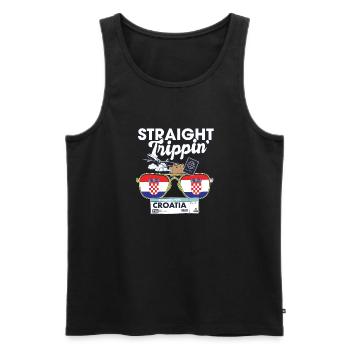 Straight Trippin' Croatie Vacation Tour Voyage - Débardeur bio Premium Homme - noir - Devant - Michal (187cm)
