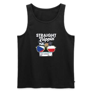 Straight Trippin' Czech Vacation Tour Travel Trip - Débardeur bio Premium Homme - noir - Devant - Michal (187cm)