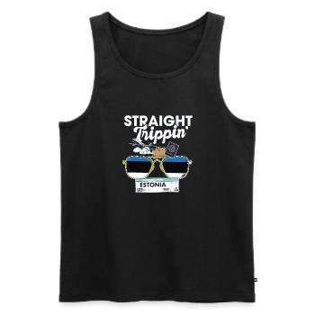 Straight Trippin' Estonie Vacation Tour Voyage - Débardeur bio Premium Homme - noir - Devant - AI Model Male 178 light (178cm)