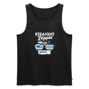 Straight Trippin' Grèce Vacation Tour Voyage - Débardeur bio Premium Homme - noir - Devant - Michal (187cm)