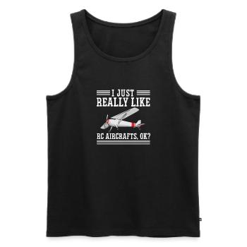 Ferngesteuertes Flugzeug Modellflugzeug - Männer Premium Bio Tank Top - Schwarz - Vorne - AI Model Male 178 light (178cm)