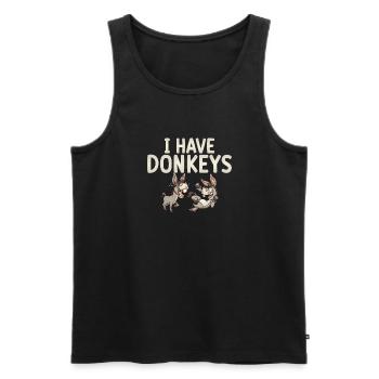 Donkey Lover Gifts - Männer Premium Bio Tank Top - Schwarz - Vorne - Michal (187cm)