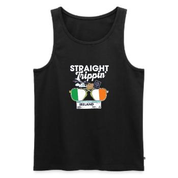 Straight Trippin' Ireland Vacation Tour Travel - Men's Premium Organic Tank Top - black - Front - Michal (187cm)