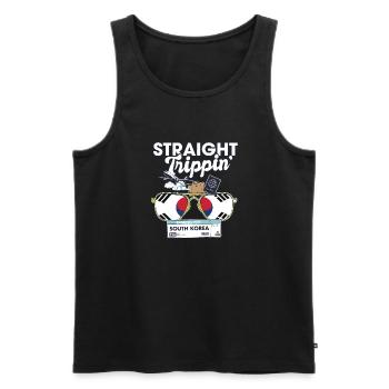 Straight Trippin' Korea Vacation Tour Travel Trip - Débardeur bio Premium Homme - noir - Devant - Michal (187cm)