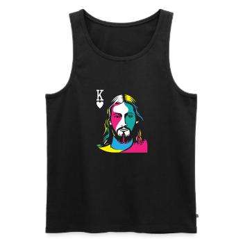 Religious Christian Believers Jesus Christ Is - Männer Premium Bio Tank Top - Schwarz - Vorne - Michal (187cm)