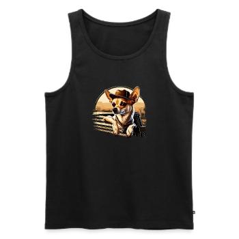 Chihuahua | Trucker LKW-Fahrer Vater Männer Auto - Männer Premium Bio Tank Top - Schwarz - Vorne - Michal (187cm)