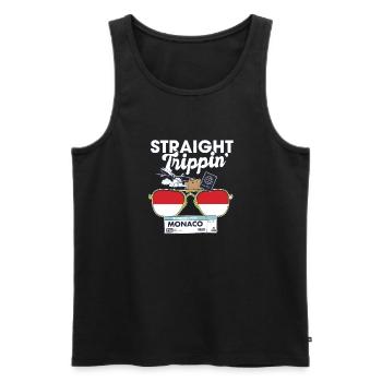 Straight Trippin' Monaco Vacation Tour Travel - Men's Premium Organic Tank Top - black - Front - Michal (187cm)