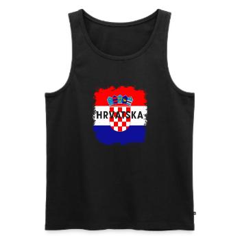Croatia Croats Origin Birthplace Flag - Men's Premium Organic Tank Top - black - Front - Michal (187cm)