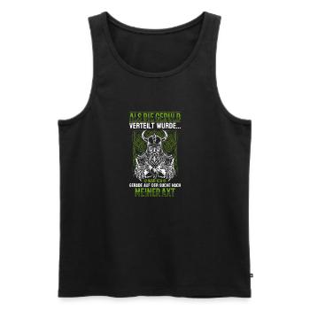 Als die Geduld verteilt wurde - Wikinger - Männer Premium Bio Tank Top - Schwarz - Vorne - Michal (187cm)