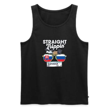 Straight Trippin' Slovakia Vacation Tour Travel - Männer Premium Bio Tank Top - Schwarz - Vorne - AI Model Male 178 light (178cm)