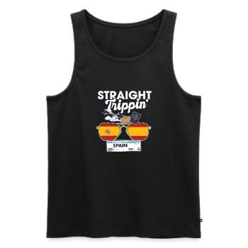 Straight Trippin' Spain Vacation Tour Travel Trip - Men's Premium Organic Tank Top - black - Front - Michal (187cm)