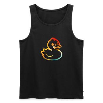 canard coloré - Débardeur bio Premium Homme - noir - Devant - Michal (187cm)