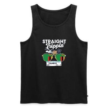 Straight Trippin' Zambia Vacation Tour Travel - Männer Premium Bio Tank Top - Schwarz - Vorne - AI Model Male 178 light (178cm)