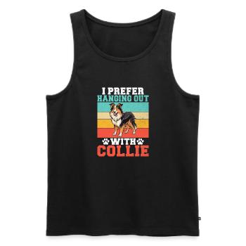 Cadeaux Collie - Débardeur bio Premium Homme - noir - Devant - Michal (187cm)