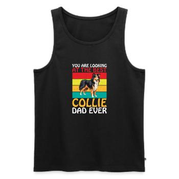 Collie Gifts - Männer Premium Bio Tank Top - Schwarz - Vorne - Michal (187cm)
