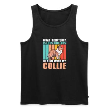 Cadeaux Collie - Débardeur bio Premium Homme - noir - Devant - Michal (187cm)