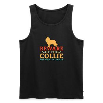 Cadeaux Collie - Débardeur bio Premium Homme - noir - Devant - Michal (187cm)
