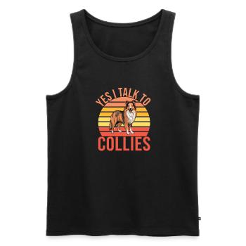 Cadeaux Collie - Débardeur bio Premium Homme - noir - Devant - Michal (187cm)