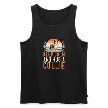 Cadeaux Collie - Débardeur bio Premium Homme - noir - Devant - Michal (187cm)