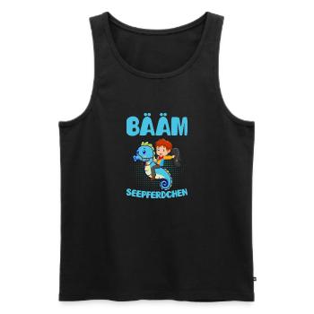 Seepferdchen bestanden Geschenk Frühschwimmer - Männer Premium Bio Tank Top - Schwarz - Vorne - AI Model Male 178 light (178cm)