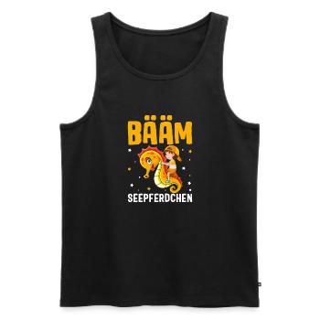 BÄÄM Seepferdchen bestanden Schwimmkurs - Männer Premium Bio Tank Top - Schwarz - Vorne - AI Model Male 178 light (178cm)