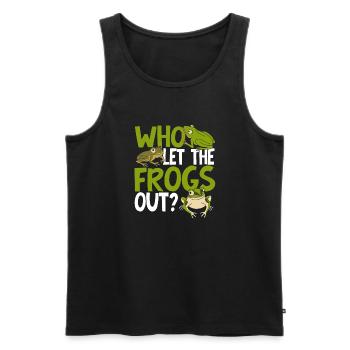 Who Let The Frogs Out Funny Toad Amphibian Froggy - Männer Premium Bio Tank Top - Schwarz - Vorne - Michal (187cm)