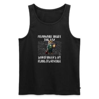 Meanwhile, in box Schroedingers cat plans revenge - Männer Premium Bio Tank Top - Schwarz - Vorne - AI Model Male 178 light (178cm)