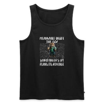 Meanwhile, in box Schroedingers cat plans revenge - Männer Premium Bio Tank Top - Schwarz - Vorne - AI Model Male 178 light (178cm)