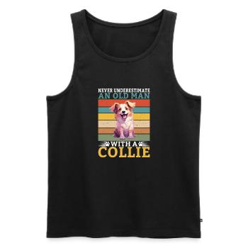 Collie Gifts - Männer Premium Bio Tank Top - Schwarz - Vorne - Michal (187cm)